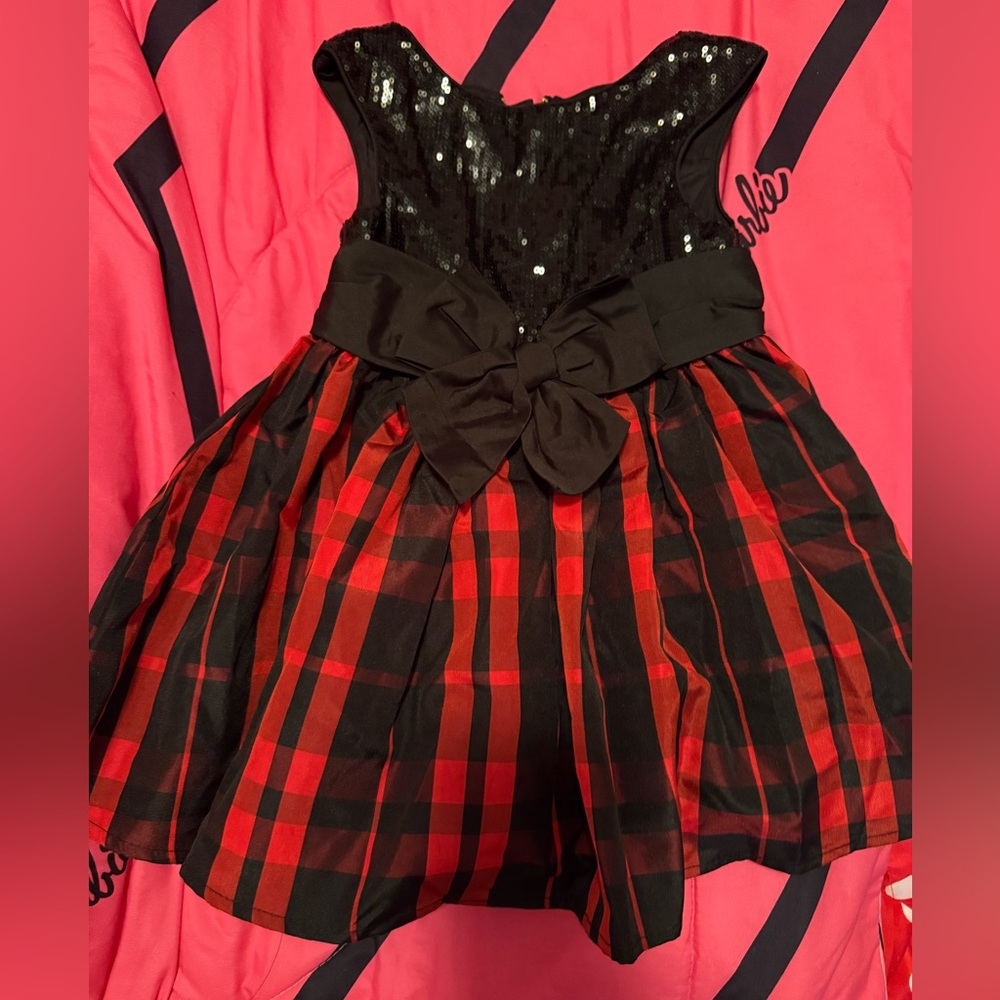 Pippa & Julie Black and Red Plaid Formal Dress